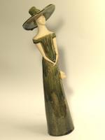 Dama w kapeluszu zielona